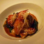 Auberge de Primavera - 魚料理：本日の鮮魚　シェフおすすめのスタイルで。オマール海老、醤油ベースのソース美味☆