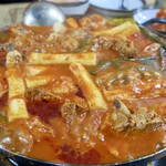 정정아식당 - タッポックンタン(닭볶음탕) 中22000ウォン と餅追加のトッピングのトッサリ(떡사리) 2000ウォン