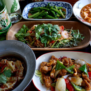 タイ好きに捧げる タイ料理コース 2時間飲み放題付き4500円 タイ料理をメインのコース アジアン食堂 そいさぼ 薬院大通 居酒屋 食べログ