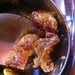 デリー - 南インド料理ランチのマトンフライの硬いスジ