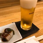 Chiyomusume - グラスビールとお通し