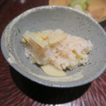 日本料理 晴山 - 30年3月　タラコと筍の焚き込み御飯