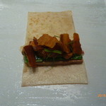 カンテサンス - 冷製鴨のフォアグラにイベリコ豚のハムをクレープ