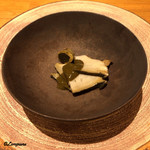 五十嵐 - 鮑に鮑の肝に肝ソース