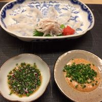 麻布十番 ふくだ - 河豚刺し  ぽん酢  鮟肝ソース
