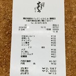 博多串焼き バッテンよかとぉ - レシートに全ての名称が印字されているのは評価できるが、税込表示になっている点は、メニュー表示とのズレがあるので、これも改善して欲しい。
