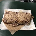 La Brea Bakery Cafe - 紙に包まれたEgg, Bacon & Cheese Panini♪