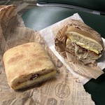 La Brea Bakery Cafe - 取り出したEgg, Bacon & Cheese Panini♪