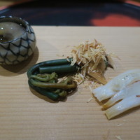お料理 佐藤 - 白魚、わらび、なまこ