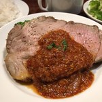 肉とワイン bonanza - 厚切りローストポーク 950円。