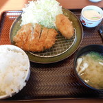 Gohandokoro Katsu-An - ロース＋カニクリームコロッケ定食