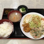 ゆき蛸 - 練り天と唐揚げの定食