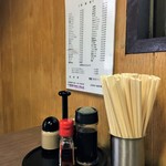 来々軒 - 壁に掛かったメニュー