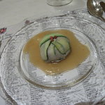 トラットリア・アルベロ - 魚料理／帆立のムース、ズッキーニ包み蒸し、トリュフ風味