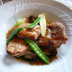 レストラン アオイ - 国産若鶏もも肉のロースト　新生姜のソース