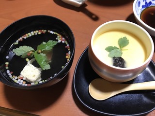 Ryokan Yu No Sako - 茶碗蒸しと汁物