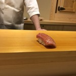 鮨 あらい - （2018年1月）大間の延縄149㎏中トロ背の部分