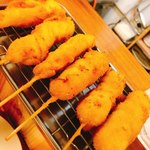 餃子 串処 でんでん - 鶏モモとささみ揚げ
      柔らかく旨し