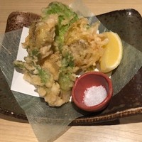 和食 鮨 日本酒 銀波 銀座店 - 山菜の天ぷら。