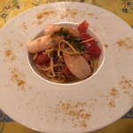 アンティカ オステリア バーチョ - ヤリイカ フレッシュトマト タリオリーニ からすみかけ 2,900円