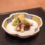 柏屋 - 先付　飯蛸と若ごぼう　木の芽味噌の味が良い