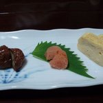 さいふや旅館 - 朝食（栗の甘皮煮、辛子明太、出汁巻き卵）