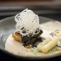 日本料理 晴山 - 2018.3 鰆の海苔酢焼き 独活のツマ 独活の天ぷら