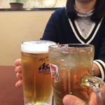 紅梅園 - H.29.12.1.昼 ひげのハイボール vs 生ビール(中) de 乾杯♪