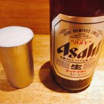 豚中島南方 - 瓶ビールはスーパードライ