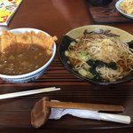 江戸家 - 2018年3月。カツカレー丼そばセット750円。