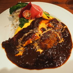 新洋食 KAZU - ハッシュドビーフ・オムレツライス（ミニハンバーグトッピング）