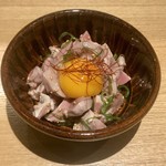 捏製作所 - 砂肝の塩ユッケ風(600円)