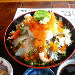 平野鮮魚 - 海鮮丼のアップ