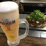 お好み焼　きゃべつ - ビール