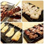 KOYOI　炭火焼と旬菜 - 炭火串焼きは、こころのこり・ささみ・チーズ焼き・レバ