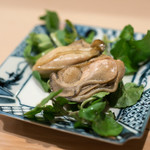 うを徳 - 2018.3 昆布森牡蠣ソテー 安曇野クレソン