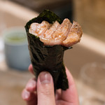 うを徳 - 2018.3 壱岐本鮪大トロ炙り手巻き