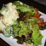 えべっさん - ポテトサラダ＆厚切りベーコン、このベーコン、美味しかった！