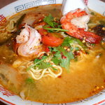 アユタヤ - 【アユタヤ・横浜・若葉町・タイ料理・タイフード】恐ろしい量のトムヤンヌードル(パクチ多め)\700