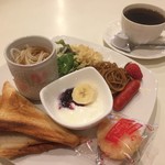 カフェアンドスナック セブン - 料理写真:ホットコーヒー400円とハムとチーズのホットサンドモーニング