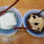 スタミナ苑 - 杏仁豆腐と黒みつあんにん