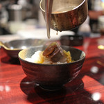 にくがとう - 名古屋コーチンの卵+ガーリックバター醤油でロック飯へ☆