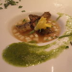 トラットリア スペランツァ エッセ - 鮎のコンフィ　ス​イカのスープに浮かべ​て