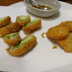 福来魚 - 料理写真:蕾菜と鱧のフライ