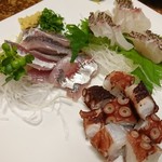 福来魚 - アジとタイとタコの刺身