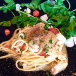 Ar's Italian Cuisine - タラバガニと雲丹のトマトソース　手打ちスパゲティ