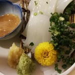 真いかのお刺身 肝醤油