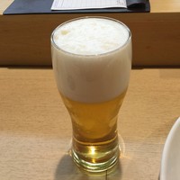 豊鮨 - 豊鮨　ランチビール、ちょい泡多いけど350円ですから(*^。^*)