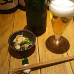 Shunsai Shukou Hinata - 中瓶ビール＋お通し