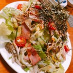 餃子 串処 でんでん - デカ盛りサラダ(^^)